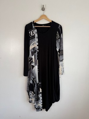 Ralston Dress Size Small Black Oversized Jersey Balloon Bubble Abstract Pockets