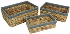 Grey Small shelf baskets natural Rectangle storage basket kitchen nursery keys