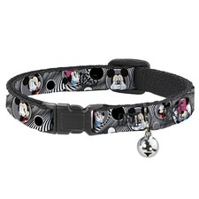 Cat Collar Breakaway with Bell Mickey  Minnie Peek-a-Boo Expressions Swirl Blac