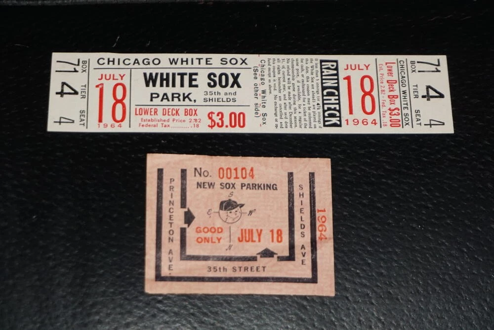 Chicago White Sox Baseball 1964 Vintage Sports Ticket Stubs for