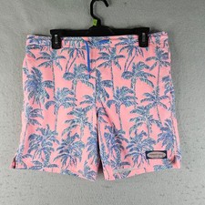 Vineyard Vines Mens Trunks Medium Pink Palm Tree Print Swim Mesh Lining Shorts