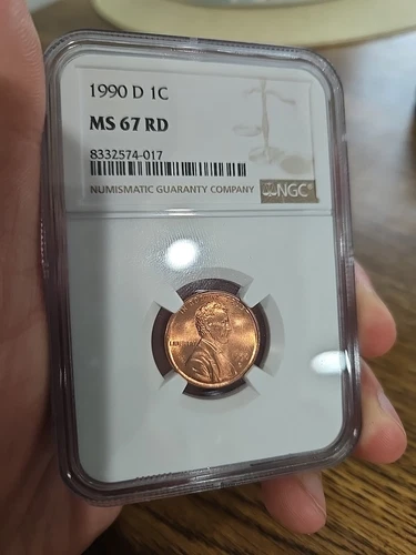 1990-D Lincoln Memorial Cent ""NGC"" MS 67 Rd