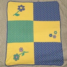 Vintage 1998 Gymboree Spring In Bloom Reversible Baby Blanket Flowers "AS IS"