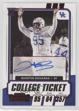 2021 Contenders Draft Picks College Game Ticket Red Quinton Bohanna Auto qw7