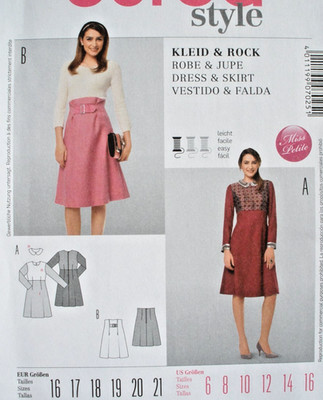 Burda Style Pattern 7025 Misses / Miss Petite Semi-Fitted Dress & Skirt 6-16