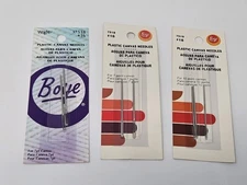 Lot of 3 Wrights Boye Plastic Canvas Needles #16 and #18 for 7 & 10 point Canvas