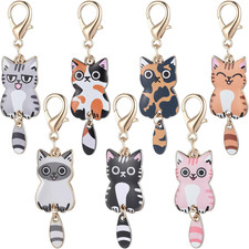 7 Pcs Cat Keychain, Cute Cats Charms, Kawaii Cat Key Chains, Kitty Keyring, Cats