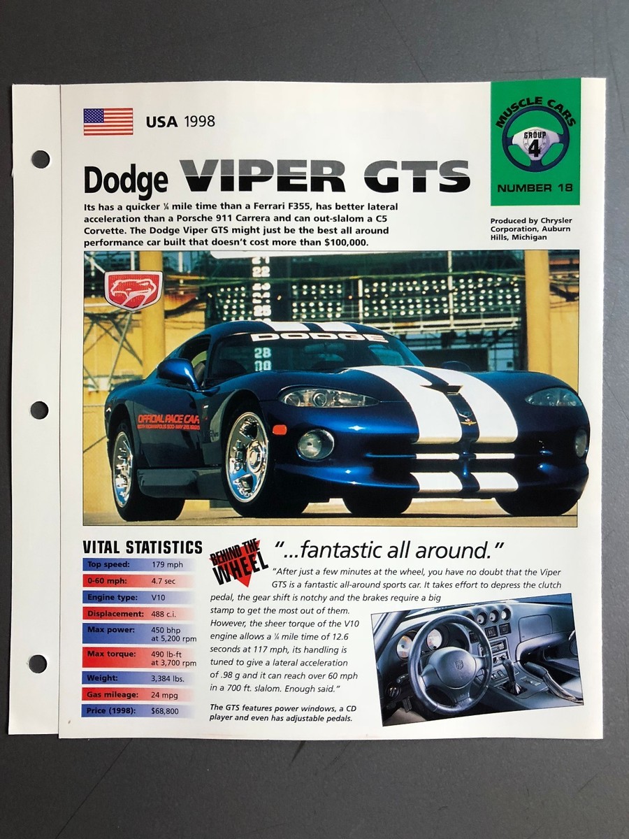 1998 Dodge Viper GTS IMP 