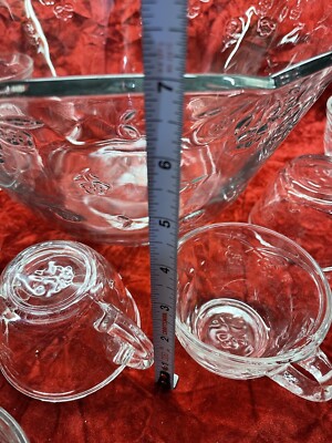 食器 Savannah Punch Bowl Set Anchor Hocking Savannah Punch Bowl With Cups: Floral Design