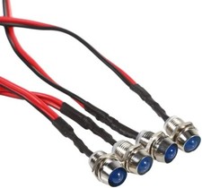 Led Pilot Light 12v Lamp Car Boat Dash Indicator Light 8mm Bulbs 4 Pcs Blue