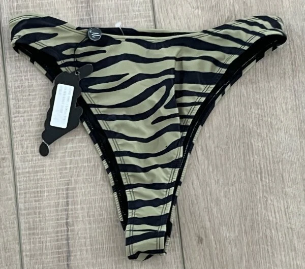 NUEVO MOTEL CAQUI NEGRO TIGRE SIKILA CINTURA ALTA BIKINI TRAJE DE BAÑO PEQUEÑO Foto 4 de 4