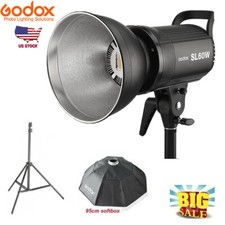 Godox SL-60W 5600K Studio Strobe Continuous Lighting  95cm Softbox 2M Stand US