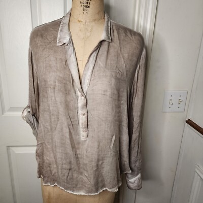 Bella Dahl Faded Brown Blouse Sz. L