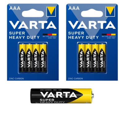 8 x Varta Superlife Heavy Duty Micro AAA LR03 Batterie Zink Carbon MN2400 1,5V