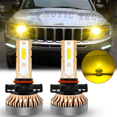 For Jeep Compass 2017-19 Bright Gold Yellow DRL LED Daytime Running Light Bulbs
