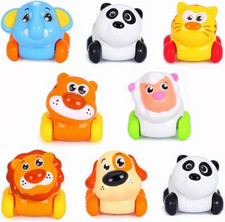 Push and Go Toy Cartoon Animals Toy Cars Play Set for Baby Toddlers 8pcs New