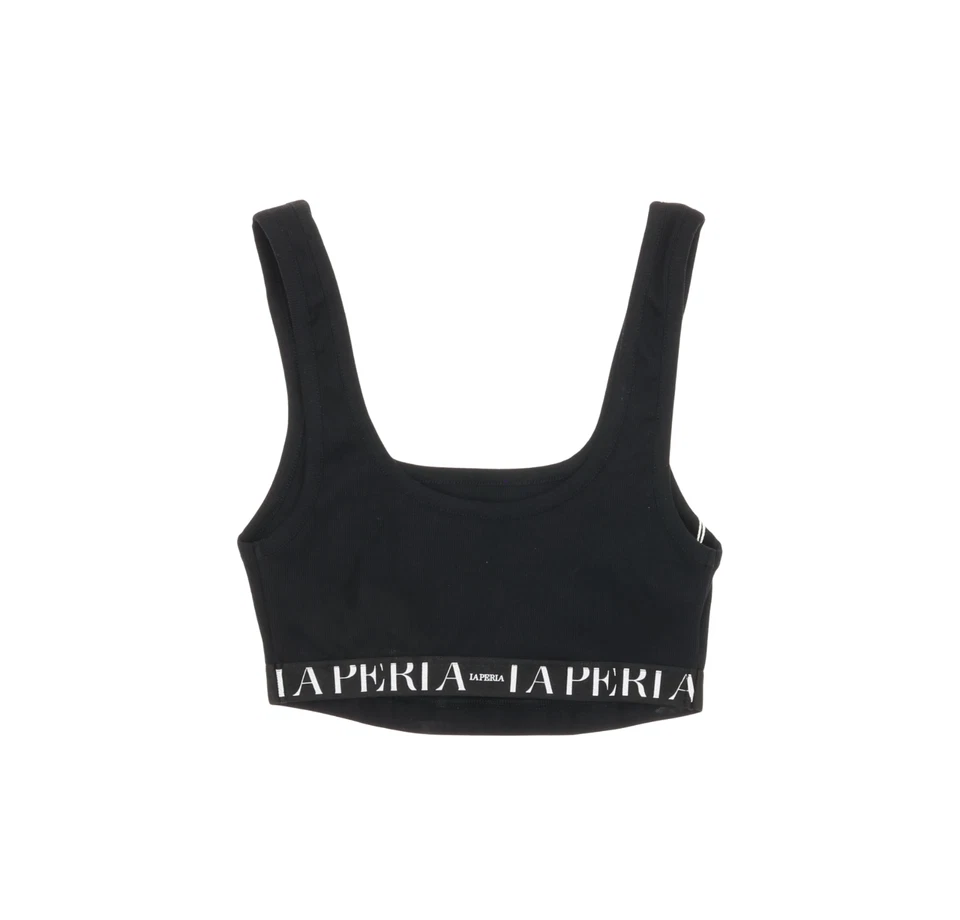 Bralette La Perla L120414 Mujer Negro Acanalado Logo Zona Confort Talla S Foto 2 de 4