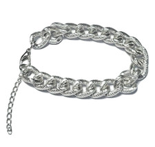 Chunky Chain Anklet Bracelet, Color: Silver, One Size, NEW