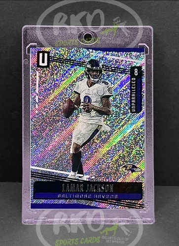 Lamar Jackson RARE SHIMMER REFRACTOR INVESTMENT CARD PANINI RAVENS MVP MINT