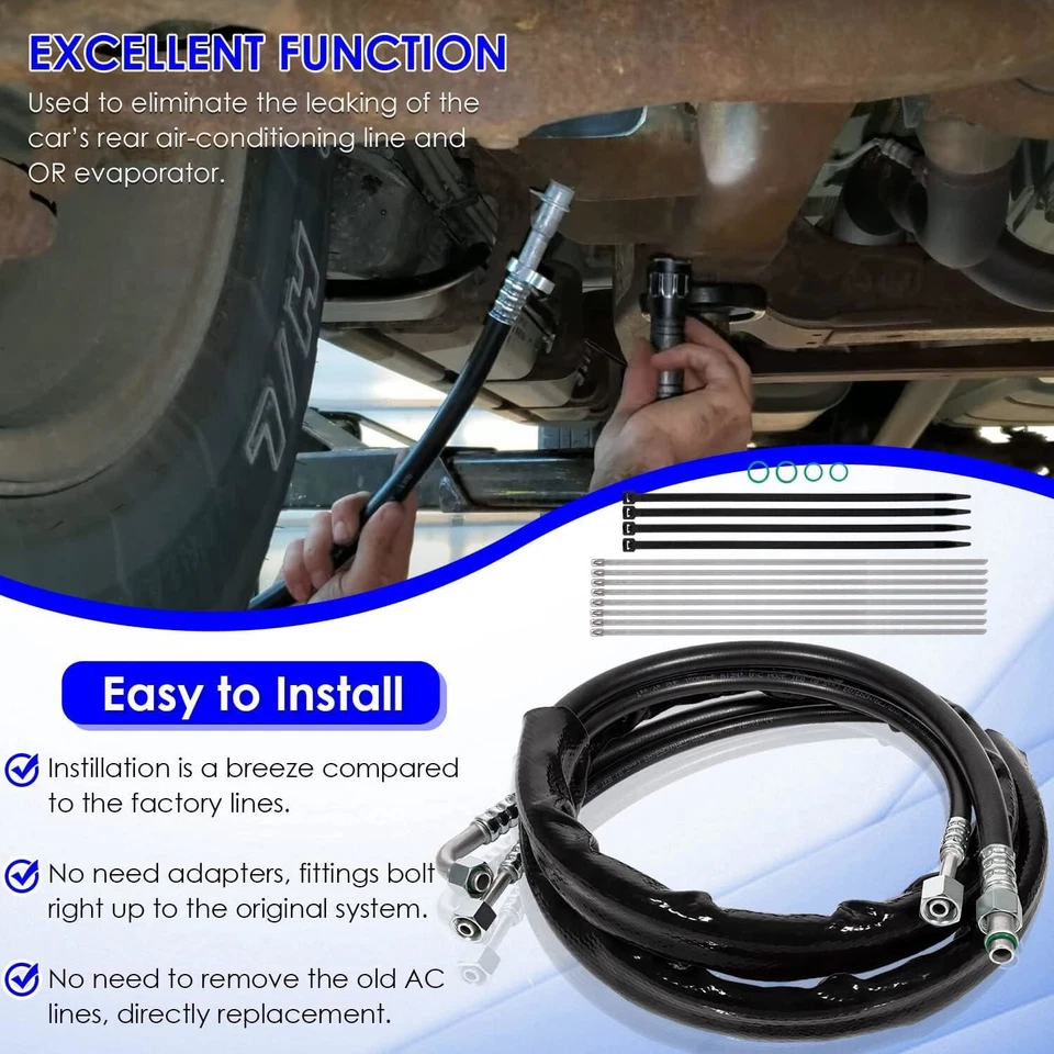 Juego de mangueras de aire acondicionado auxiliares traseras C4677 para 08-11 Dodge Grand Caravan Foto 3 de 4