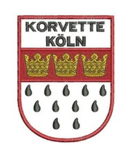 F265 Korvette K&Ouml;LN - Patch/Aufn&auml;her rot mit Klett - German Navy
