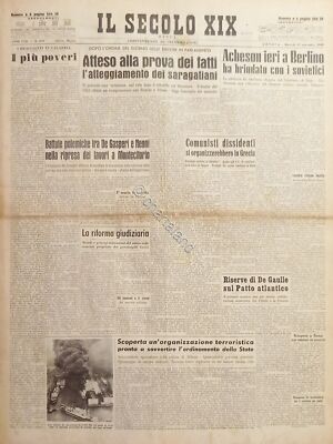 Quotidiano Genova - Il Secolo XIX - n. 268 - Battute tra De Gasperi e Nenni 1949