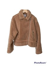Women’s Na-kd Faux Fur Teddy Biker Jacket. Size Small