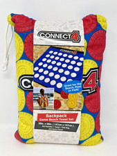 Connect 4 Backpack Game Beach Towel Set 58"x58" Tote Bag Game Pieces