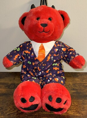 #ad #ad BUILD A BEAR Halloween Red Devil Bear With Candy Suit 16quot; Tall New With Tag $49.99