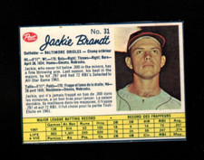 6635* 1962 Post Canadian # 31 Jackie Brandt NM