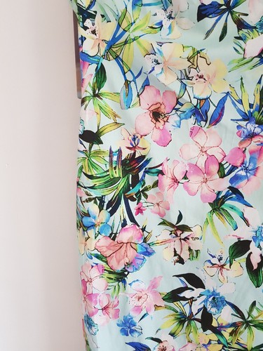 Zara Woman Mint Green & Pink Floral Midi Dress, Size UK Size M 10 New - Picture 6 of 12