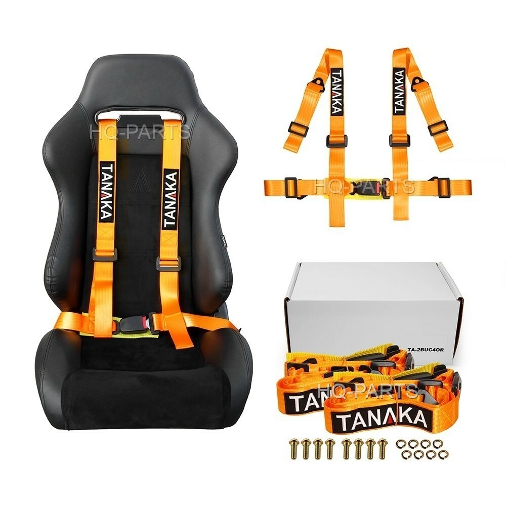 X TANAKA UNIVERSAL ORANGE POINT BUCKLE RACING SEAT BELT