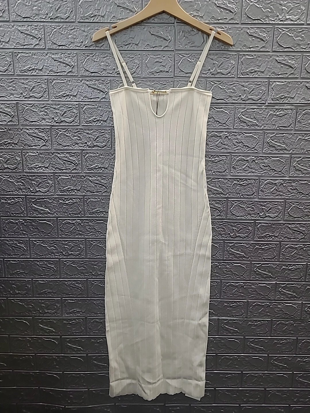 Jacquemus — New Jacquemus La Robe Sierra Bretelles Sleeveless Midi Dress Off White Sz 38