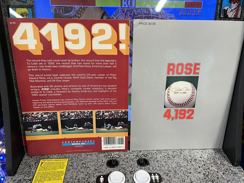 2 Pete Rose 4192 Books + 9/11/85 Postmarked Program + Yearbook & Media Guide - Image 3 of 4