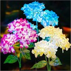 Hydrangea Solar Garden Stake Lights Waterproof and Realistic LED Flowers Powered