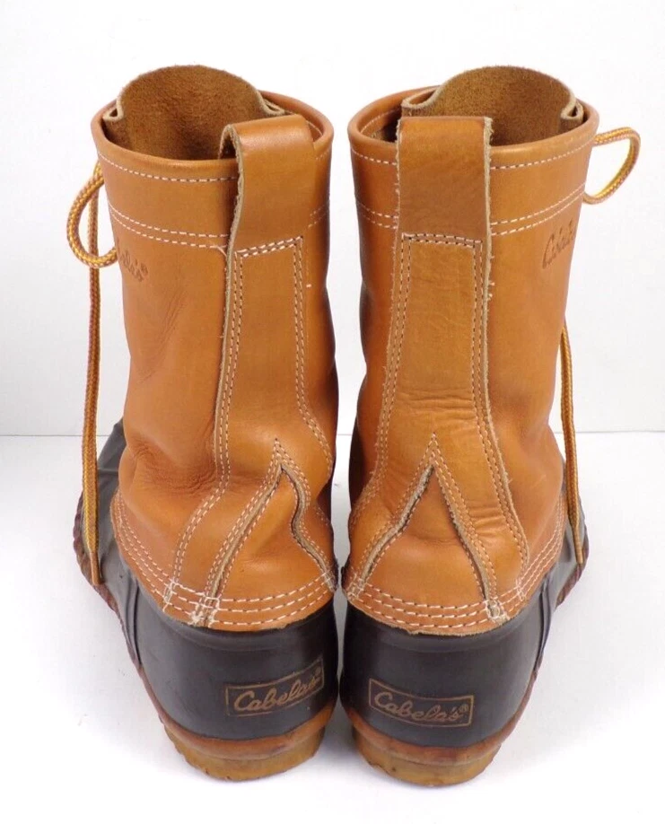 Cabela's Steel Shank Leather Rubber Lace Up 10" Tall Rain Duck Boots Women 10 - Image 2 of 4