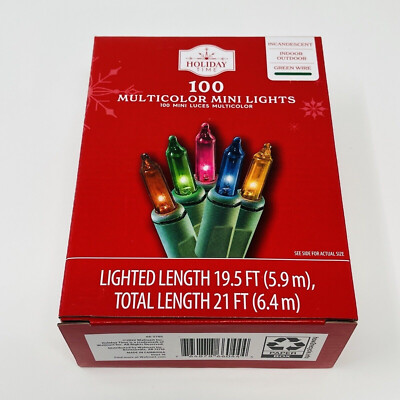 4 box Holiday Time 100-Count Multicolor Incandescent Mini