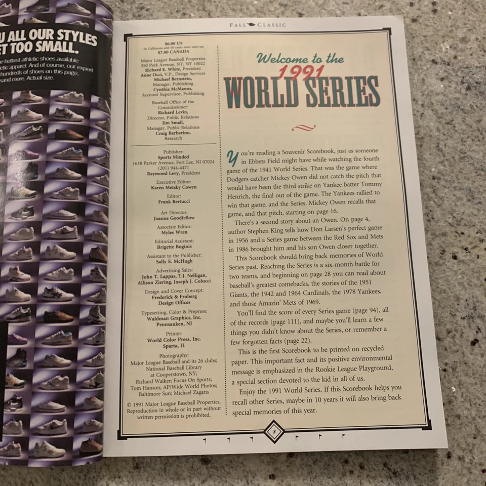 1991 World Series  Scorebook Minnesota Twins v Atlanta Braves Official Souvenir - Image 4 of 4