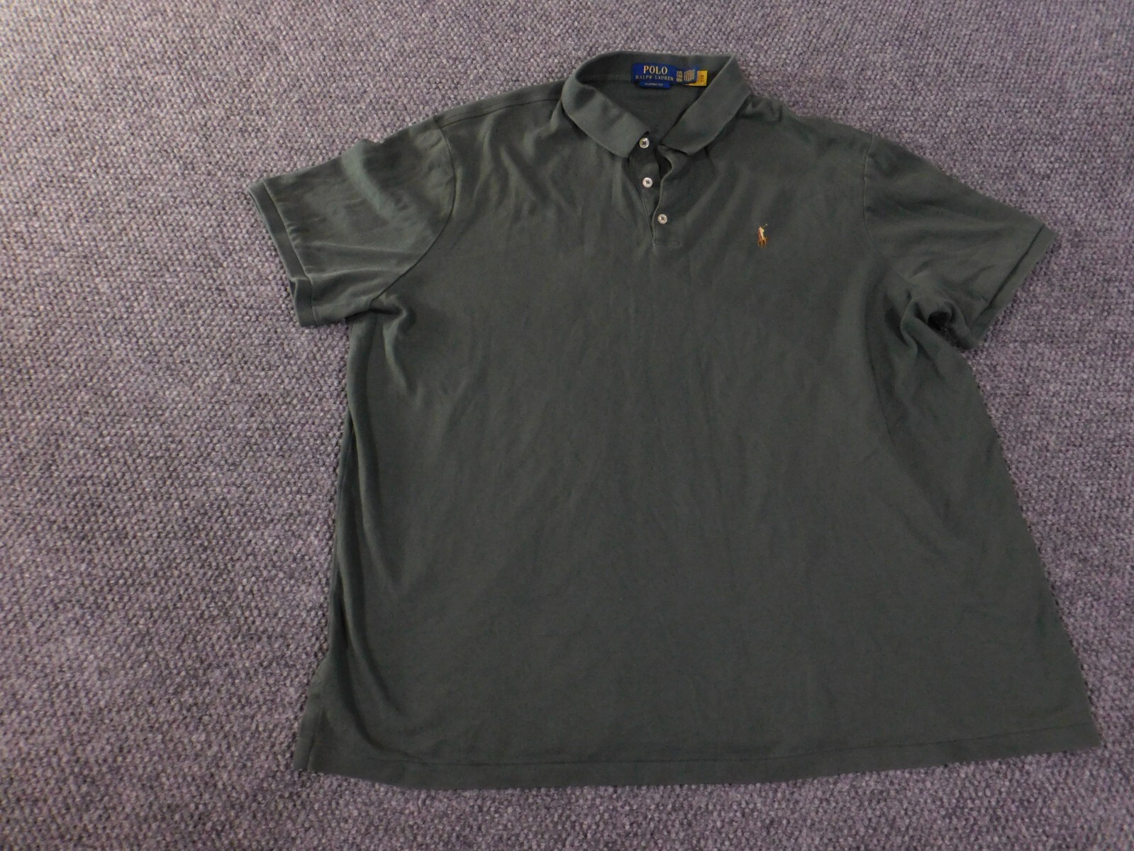 Polo Ralph Lauren camicia uomo XXL verde pony vestibilità classica classica moderna bottone