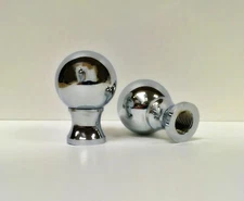 Lamp Finial-Machined Metal-Dual Thread **BALL DESIGN** Chrome Finish (1-pc)