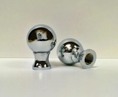 LITE ACCENTS Lamp Finial-Machined Metal-Dual Thread **BALL DESIGN** Chrome Finish (1-pc)