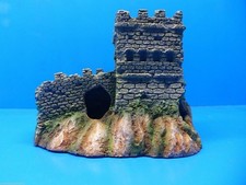 MEDIEVAL CASTLE KEEP AND WALL RUINS WR052 AQUARIUM RESIN FISH TANK DECOR