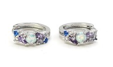 925 Sterling Silver Tiny Cluster Hoop Earrings