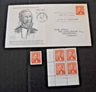 1952 Canada Stamp - Scott #319 - 3 Cent Block/Single/FDC -MacKenzie - MNH/OG/VF