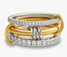Stackable Rings for Women Non Tarnish 18K Gold Plated Interlocking Ring Stack