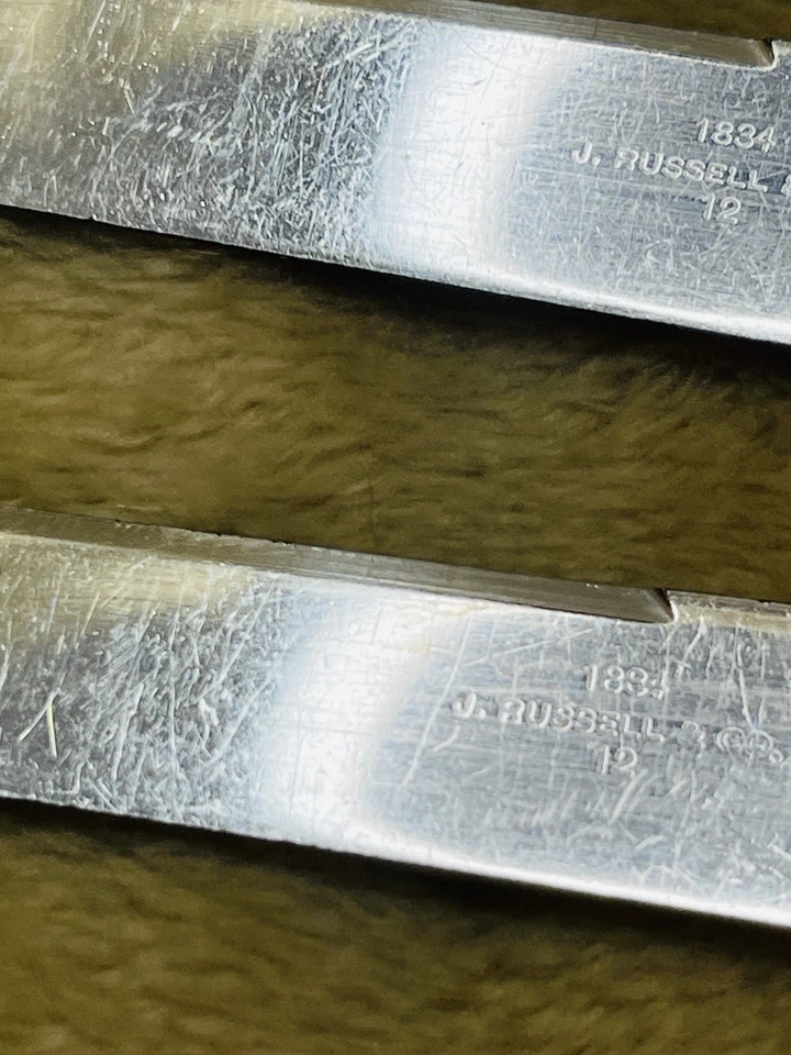 Cuchillos vintage 1834 J. Russel & Co 12 con mango de madreperla cantidad 10 Foto 2 de 4