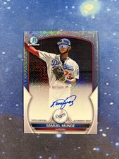 2023 Bowman Chrome Mega Box Samuel Munoz Mojo Refractor Prospect Auto Dodgers