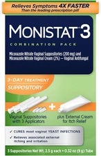 3 Day Yeast Infection Treatment for Women, 3 Miconazole Suppository In