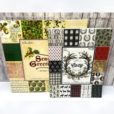 Paper Studio COZY CHRISTMAS Seasons Greetings Paper Cardstock 12x12 Lot