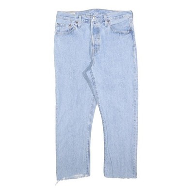 LEVI'S 501 Damen Jeans hellblau Regular Straight Denim Stone Wash W29 L24